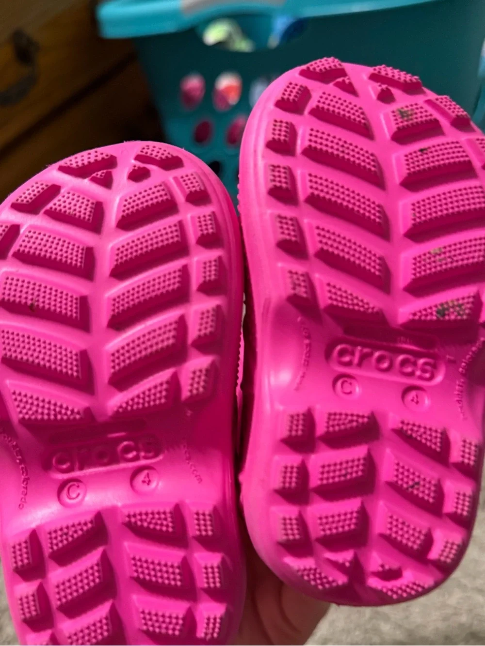 CROCS Kids Hot Pink Handle Rain Boots